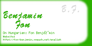 benjamin fon business card